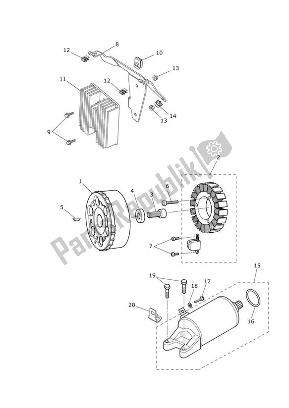 Tutte le parti per il Starter Generator del Triumph Daytona R From VIN 564948 675 2017 - 2018