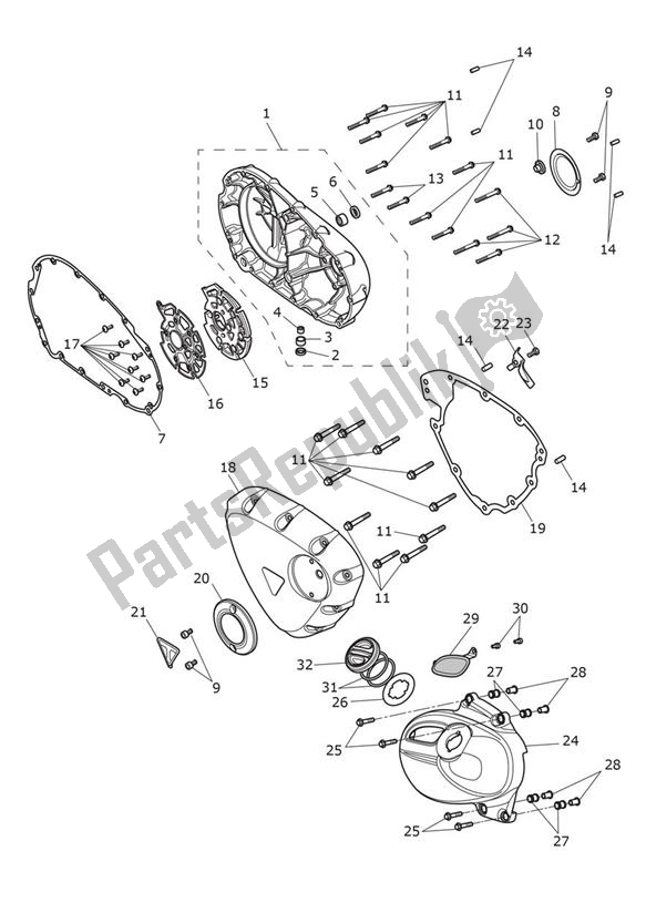 Toutes les pièces pour le Couvert De Moteur du Triumph Speedmaster 1200 From AC 1201 2022 - 2024