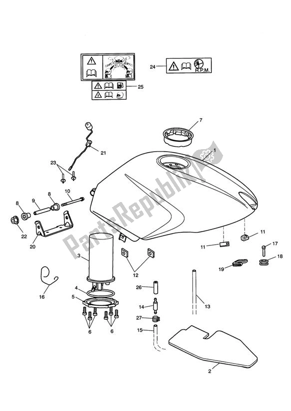 Wszystkie części do Fueltank From Vinxxx Triumph Speed Triple 1050 UP TO VIN 333178 2005 - 2010