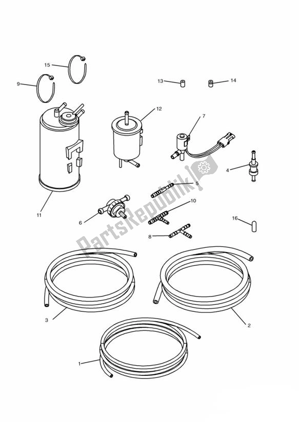 Wszystkie części do System Odparowywania Triumph Legend TT 885 1998 - 2001