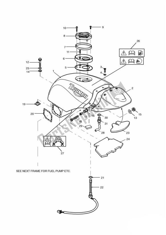 Todas las partes para Depósito De Combustible de Triumph Daytona T 595 / 955I 1997 - 2001