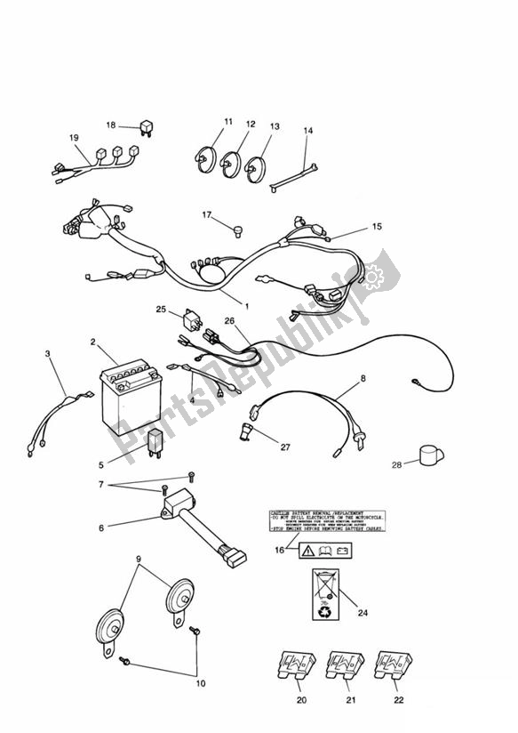 Todas las partes para Equipo Eléctrico de Triumph Daytona 900 & 1200 885 1992 - 1997