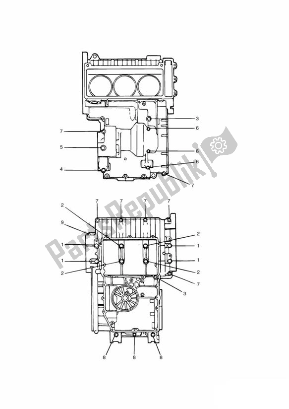 Tutte le parti per il Crankcase Screws 3zylinder Up To Vin011852 del Triumph Trophy UP TO VIN 29155 1215 2012 - 2017