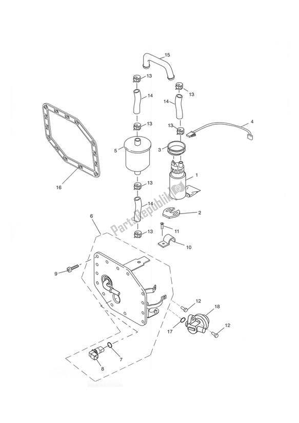 Tutte le parti per il Fuel Pump From 207555 del Triumph Speed Triple 955I From VIN 141872 2002 - 2004