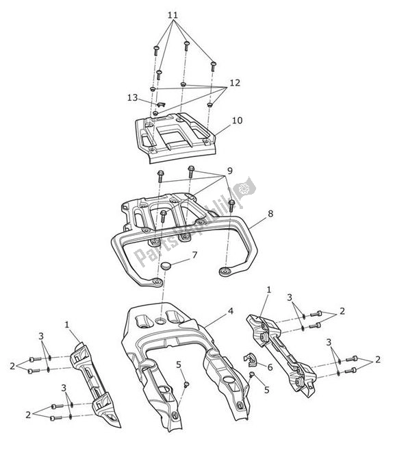 Alle onderdelen voor de Fairing Rear van de Triumph Tiger 1200 XCX 1215 2018 - 2020