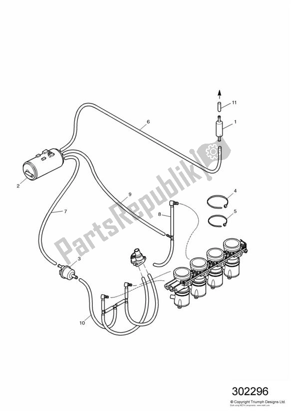 All parts for the Evap System of the Triumph Speed Four 599 2002 - 2006
