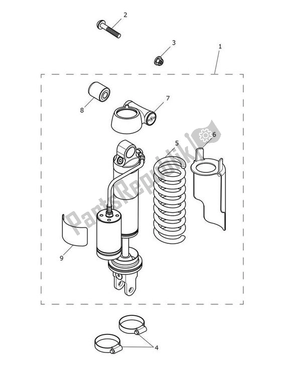 Todas as partes de Unidade De Suspensão Traseira do Triumph Tiger XCX From VIN 855532 1215 2018 - 2020