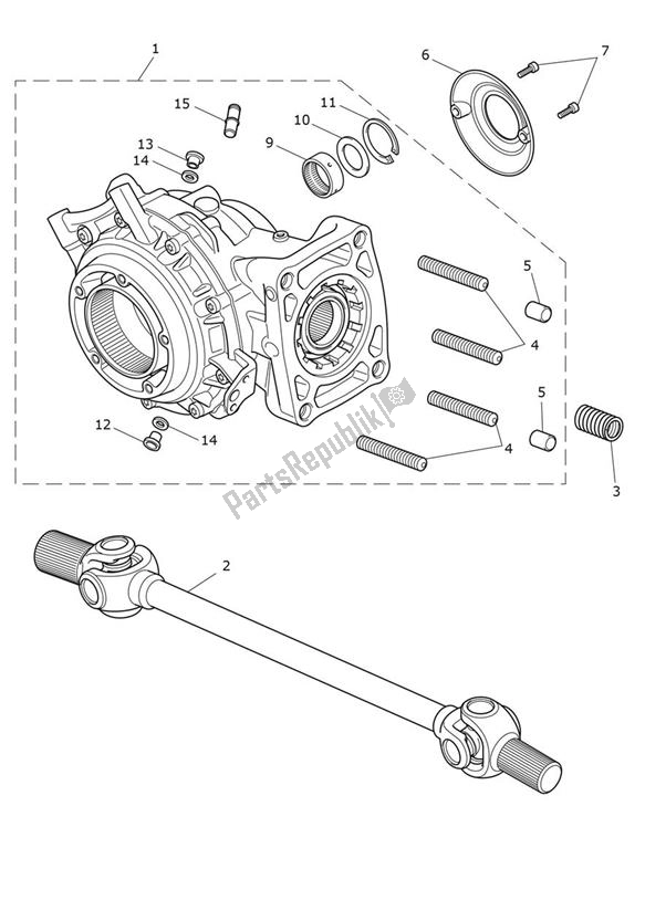 All parts for the Final Drive Kardan of the Triumph Rocket 3 GT 2458 2020 - 2024