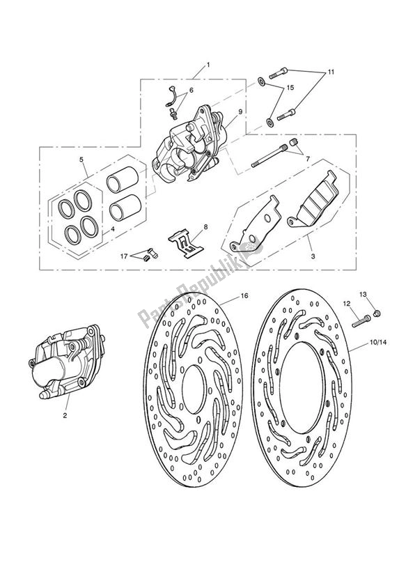 All parts for the Break Front of the Triumph Speedmaster EFI From VIN 469050 865 2008 - 2017