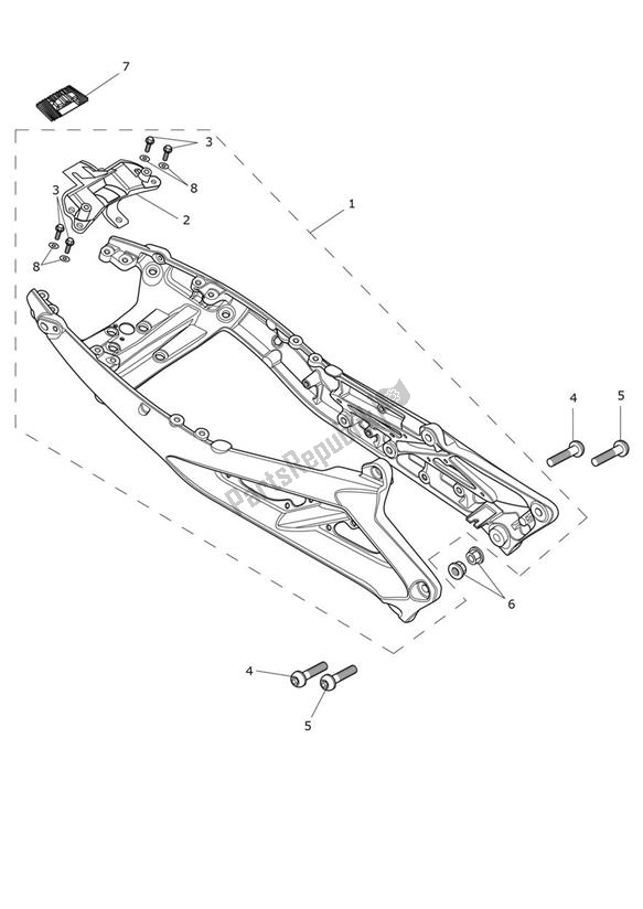 All parts for the Rear Frame Assembly of the Triumph Street Triple RS From VIN 966534 765 2020 - 2024