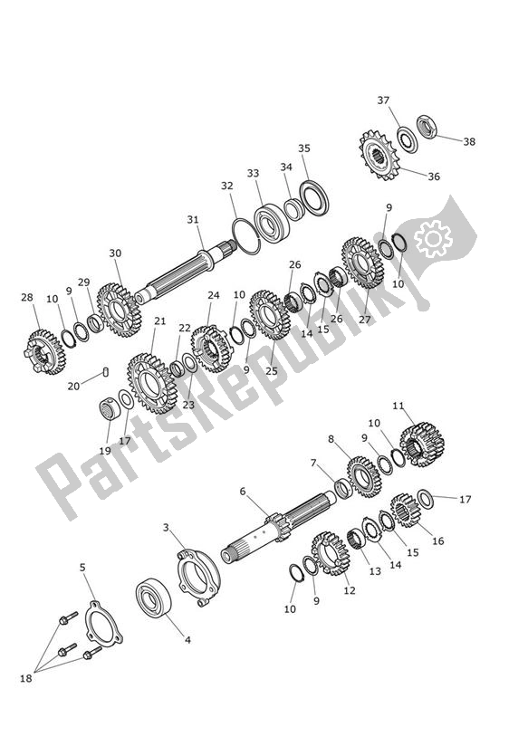 All parts for the Gears of the Triumph Tiger 900 Rally PRO UP TO BP 4995 888 2020 - 2021