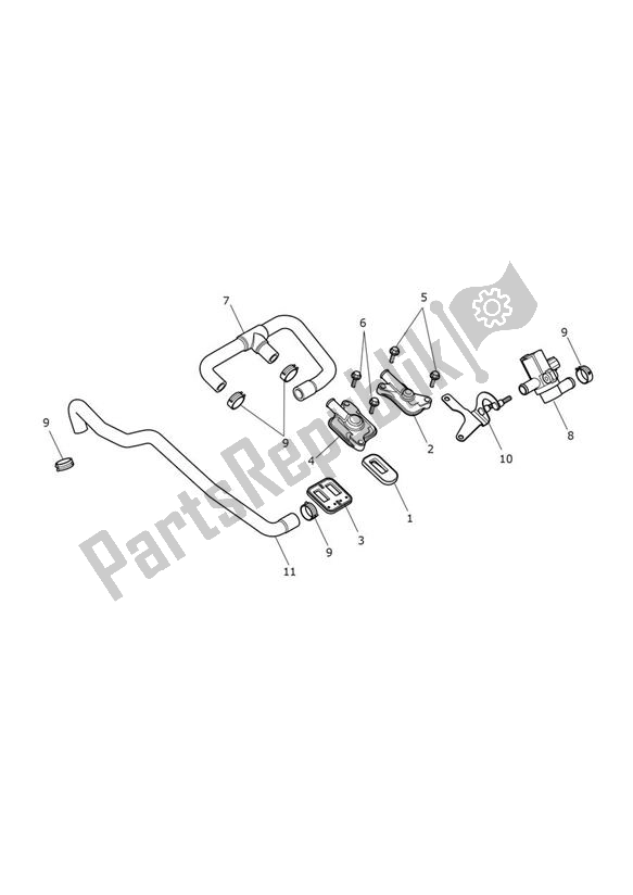All parts for the Emission Control of the Triumph Tiger XC UP TO VIN 855531 1215 2015 - 2017