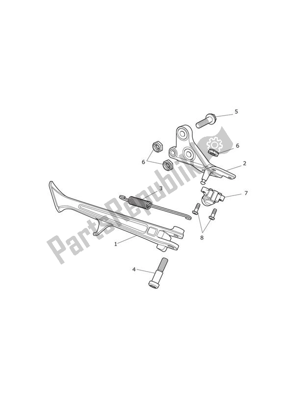All parts for the Stands of the Triumph Tiger XR UP TO VIN 855531 1215 2015 - 2017