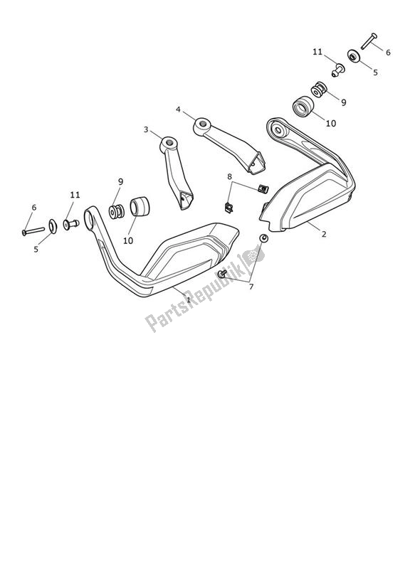 Toutes les pièces pour le Hand Guard du Triumph Tiger 1200 GT 1215 2022 - 2024