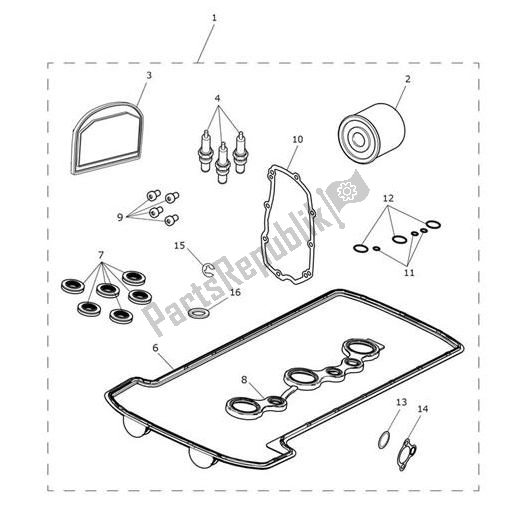 Todas as partes de Servicekit do Triumph Tiger 1200 XRT 1215 2018 - 2020