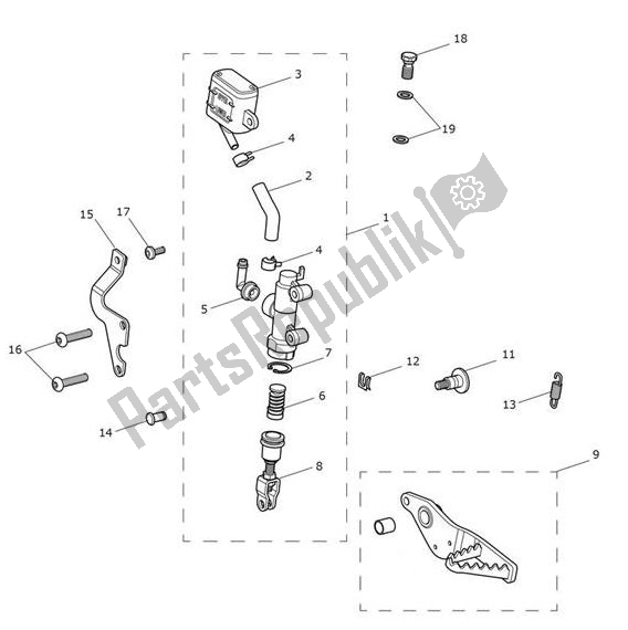 Tutte le parti per il Master Cylinder Assy Rear del Triumph Tiger 1200 XCX 1215 2018 - 2020