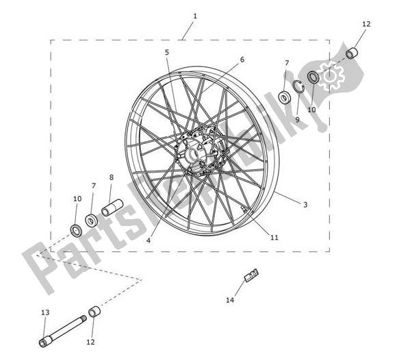 All parts for the Front Wheel of the Triumph Scrambler 1200 XE UP TO AC 8498 2019 - 2021