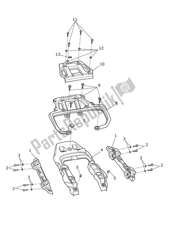 Toutes les pièces pour le Fairing Rear Luggage Rack - Explorer Xrt du Triumph Explorer XRT 1215 2015 - 2017