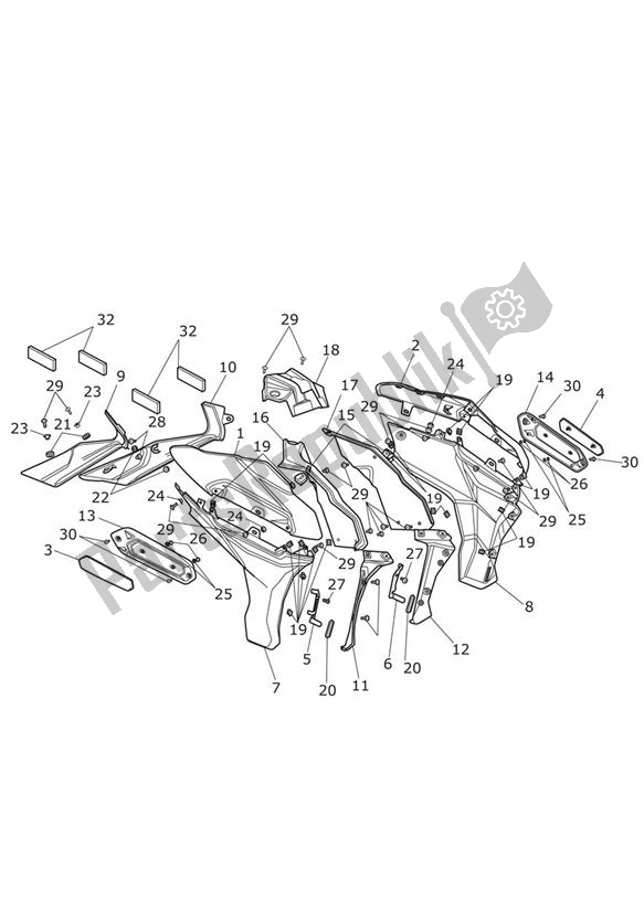 Todas las partes para Fairing Laterally de Triumph Tiger Explorer XC 1215 2012 - 2016