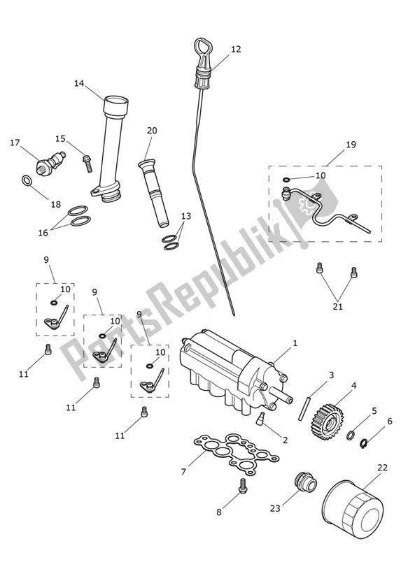 Alle onderdelen voor de Oliepomp van de Triumph Rocket 3 GT Black 2458 2021