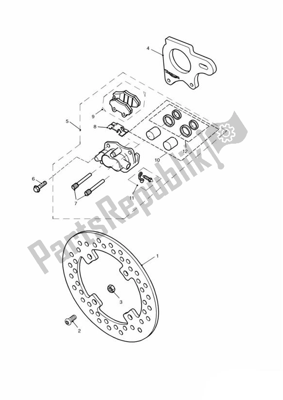 All parts for the Break Rear of the Triumph Speed Triple 885/ 955 UP TO VIN 141871 1994 - 2001