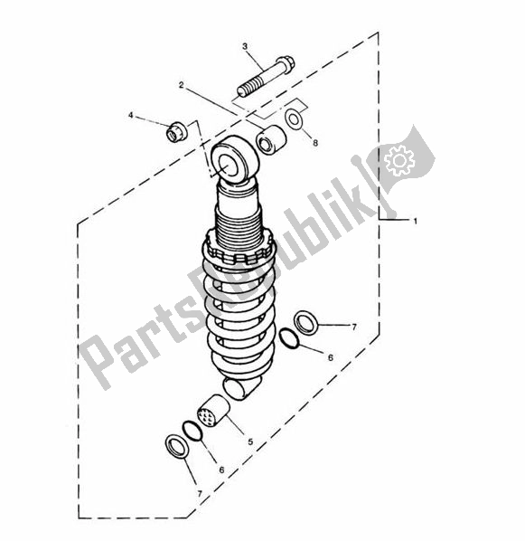 Todas as partes de Rear Suspension Unit Up To Vin009082 900ccm + All 750ccm do Triumph Trident 750 & 900 748 1990 - 1998