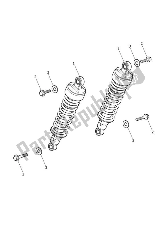 Tutte le parti per il Rear Suspension Units del Triumph Bonneville T 100 UP TO VIN AC 5926 +budekins 865 2002 - 2016