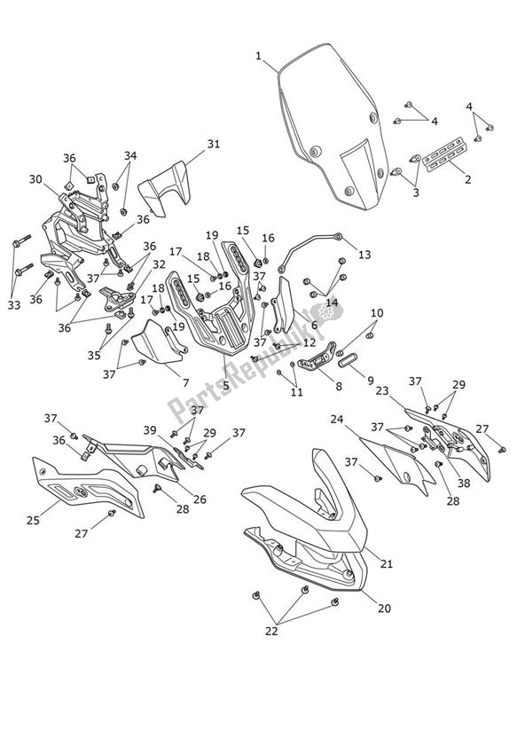 Tutte le parti per il Cockpit del Triumph Tiger 900 GT UP TO BP 6440 888 2020 - 2021