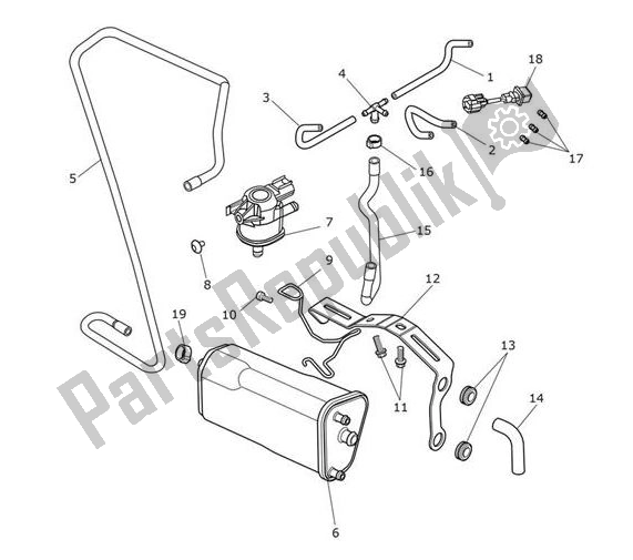 All parts for the Evap System of the Triumph Tiger XRT From VIN 855532 1215 2018 - 2021