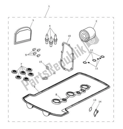 Alle onderdelen voor de Servicekit van de Triumph Tiger 1200 XCX 1215 2018 - 2020