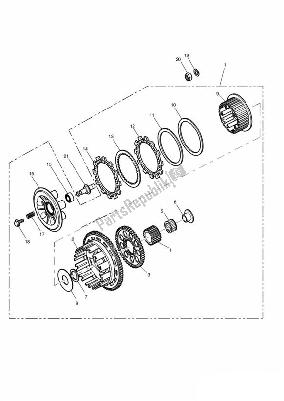 Todas as partes de Embreagem do Triumph Tiger 885I T 709 1999 - 2001