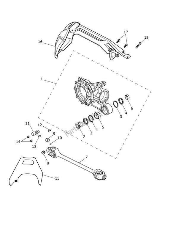 All parts for the Final Drive Kardan of the Triumph Tiger 1200 GT Explorer 1215 2022 - 2024