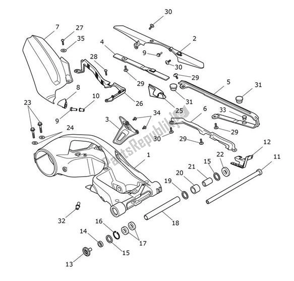 Tutte le parti per il Forcellone del Triumph Speed Triple 1200 RS 1160 2021 - 2024