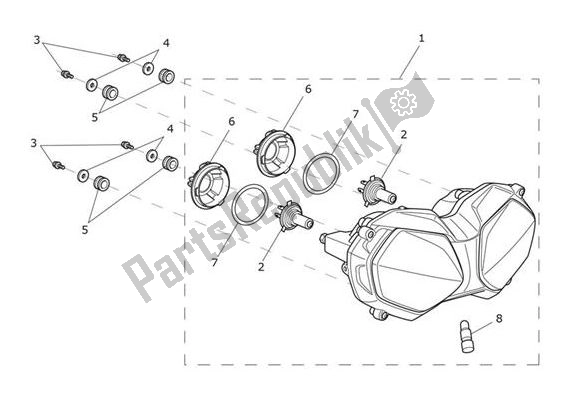 All parts for the Headlight of the Triumph Tiger XR From VIN 855532 1215 2018 - 2020