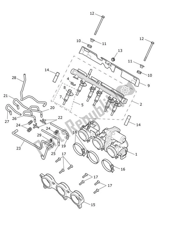 All parts for the Injection of the Triumph Rocket 3 GT Black 2458 2021