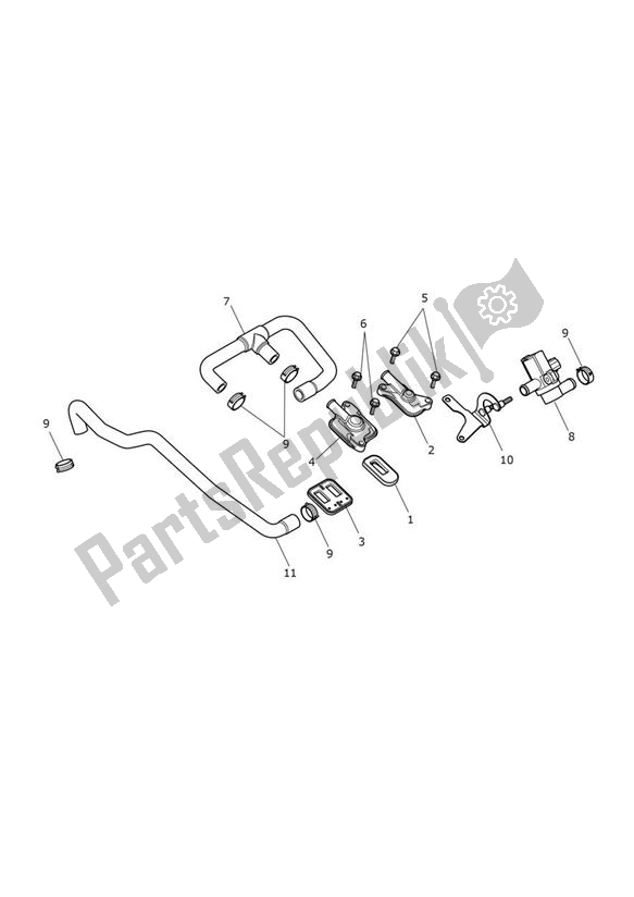 All parts for the Emission Control of the Triumph Tiger XCX UP TO VIN 855531 1215 2015 - 2017