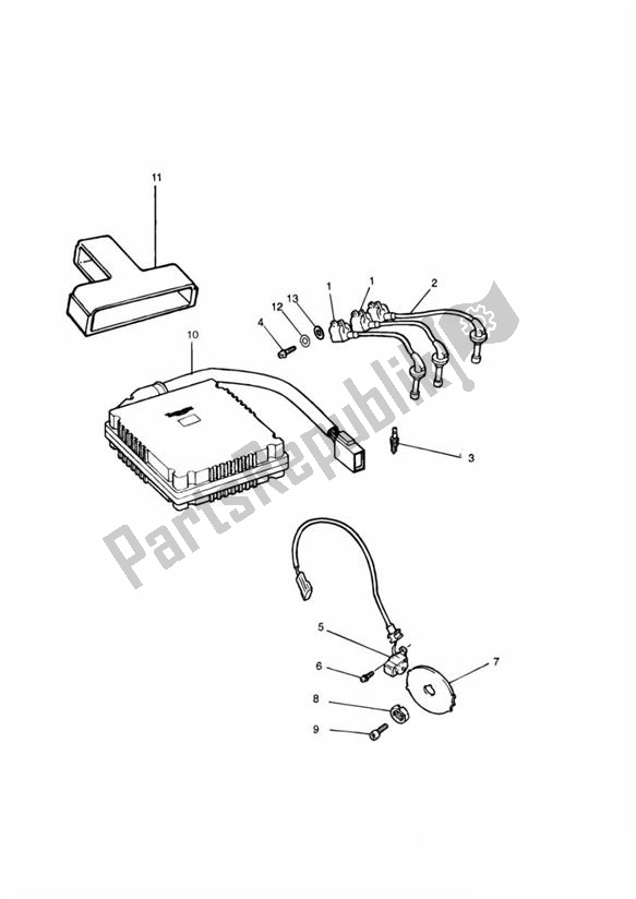 All parts for the Engine Management Up To Vin 071698 of the Triumph Thunderbird 900 885 1995 - 2004