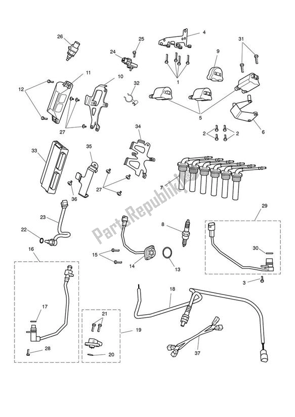 All parts for the Engine Management of the Triumph Rocket III 2294 2004 - 2012