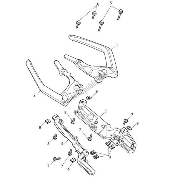 Alle onderdelen voor de Passenger Grab Rails van de Triumph Tiger 660 Sport 2021 - 2024