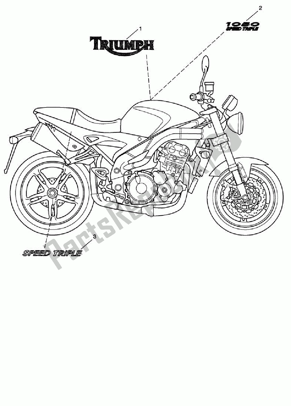 Alle onderdelen voor de Carrosserie - Stickers - 333179> van de Triumph Speed Triple 1050 2008 - 2012