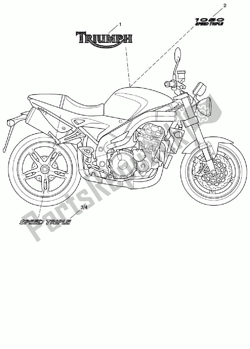 All parts for the Bodywork - Decals >333178 of the Triumph Speed Triple 1050 2008 - 2012