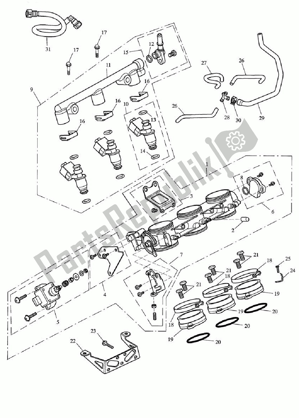 All parts for the Throttles, Injectors And Fuel Rail of the Triumph Speed Triple 1050 2008 - 2012