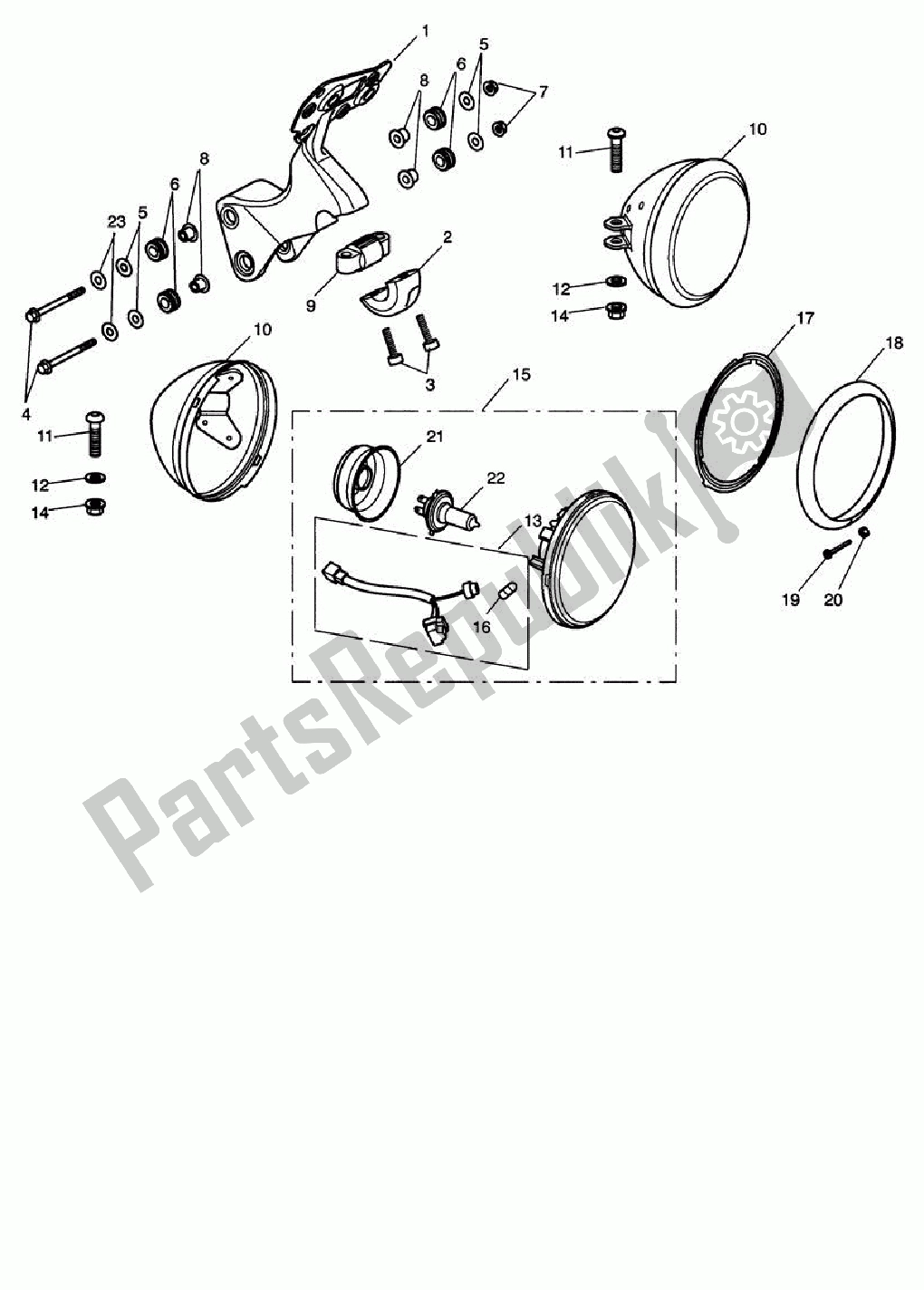 Todas as partes de Conjunto De Farol do Triumph Speed Triple 1050 2008 - 2012