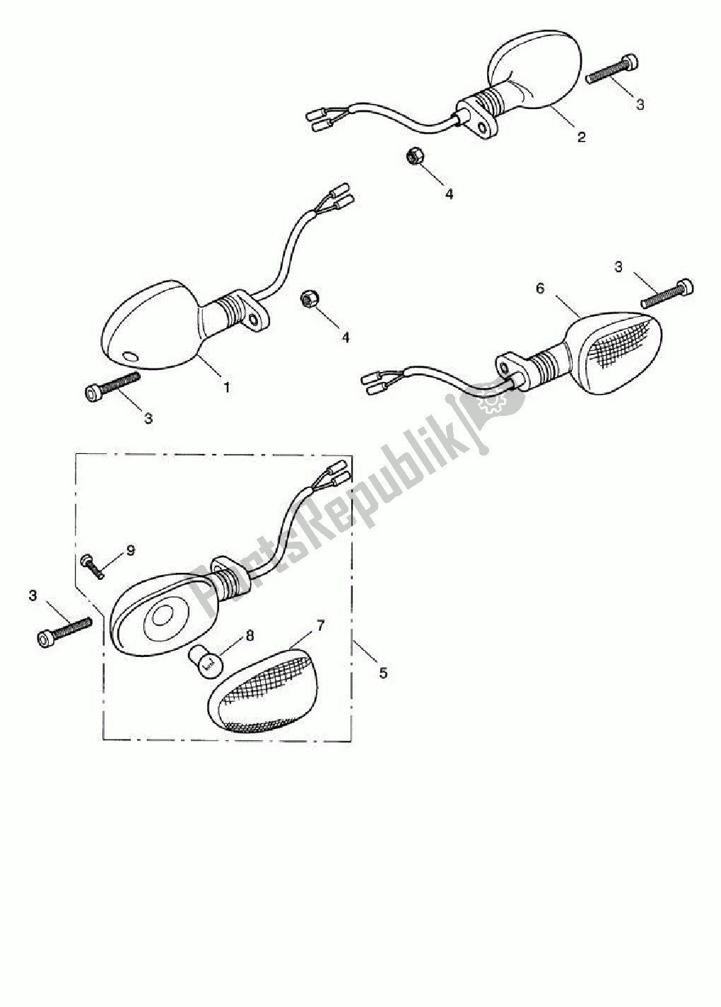 Todas las partes para Indicadores> 333178 de Triumph Speed Triple 1050 2008 - 2012