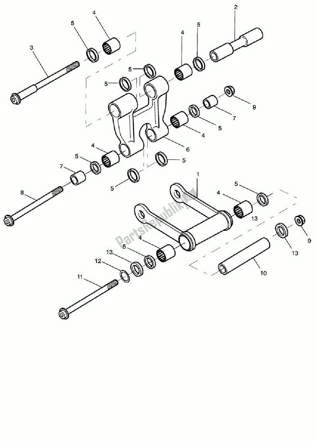 All parts for the Rear Suspension Linkage of the Triumph Speed Triple 1050 2008 - 2012