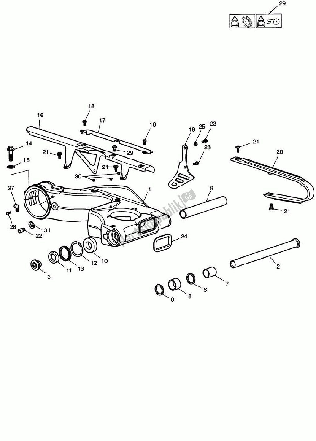 Toutes les pièces pour le Bras Oscillant Arrière du Triumph Speed Triple 1050 2008 - 2012