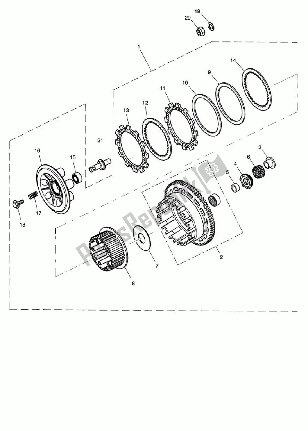 All parts for the Clutch of the Triumph Speed Triple 1050 2008 - 2012