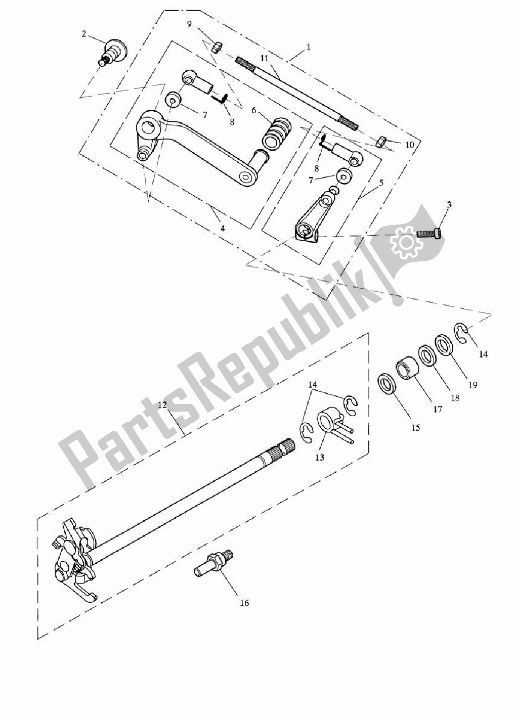 All parts for the Gear Change Mechanism of the Triumph Speed Triple 1050 2008 - 2012