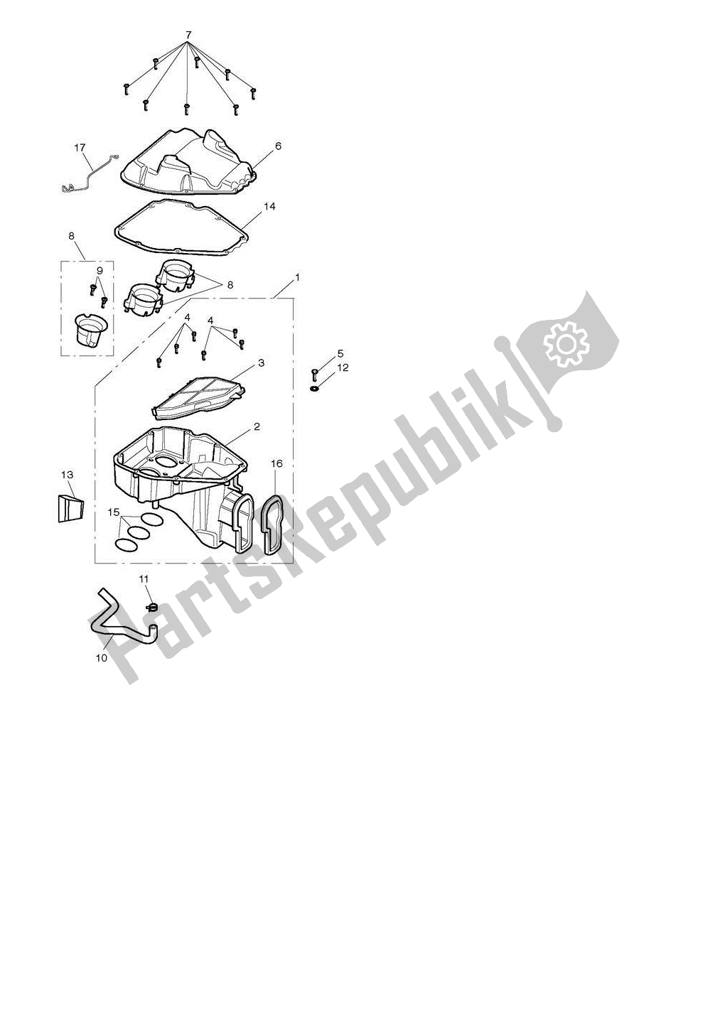 All parts for the Airbox of the Triumph Street Triple 675 2008 - 2012