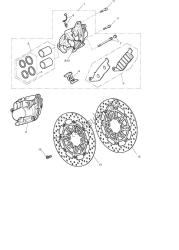 front brake caliper & discs